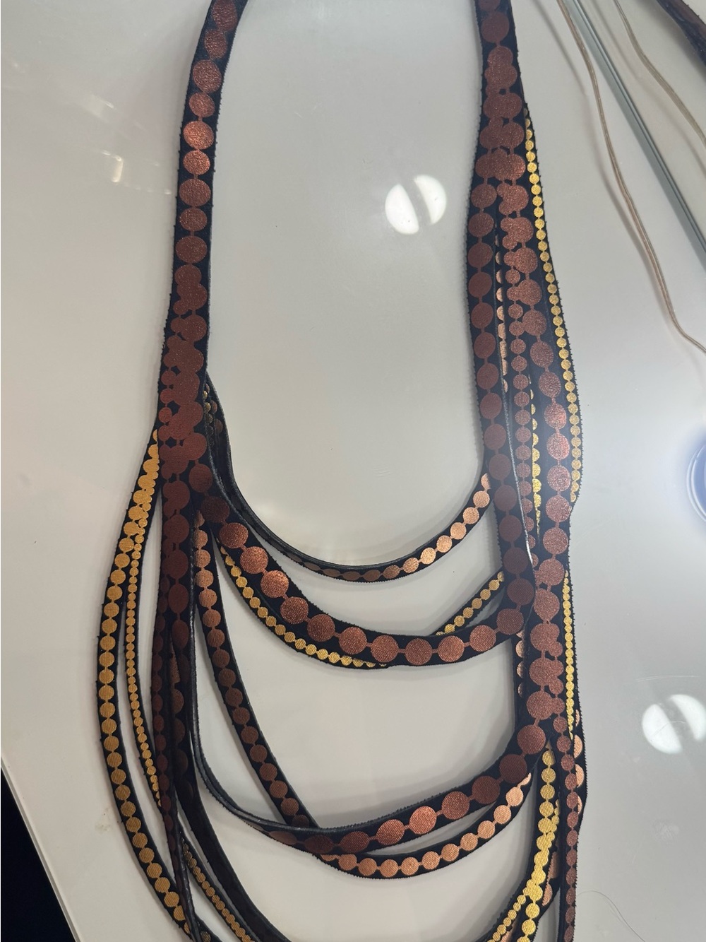 ULIRAPP Multi-Strand Copper and Gold Statement Necklace